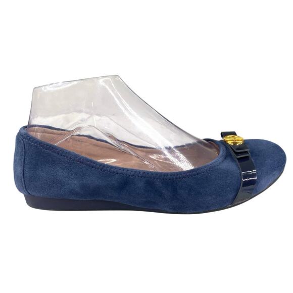 Cole Haan Women’s Tove Bow Blue Suede Ballet Flats Size US 6.5 - Picture 1 of 10